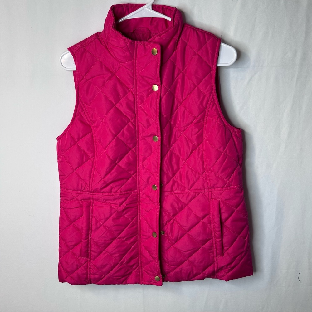 NWT Kim Rogers Women’s Vest Puffy Quilted Jacket Pink Size S